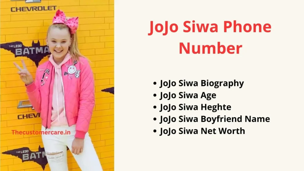 Jojo Siwa Phone Number